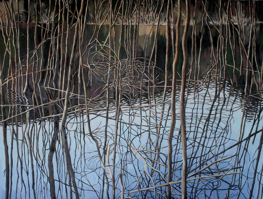 Beaver Lake, oil on canvas, 36x48 in, Jessica Siemens 2014