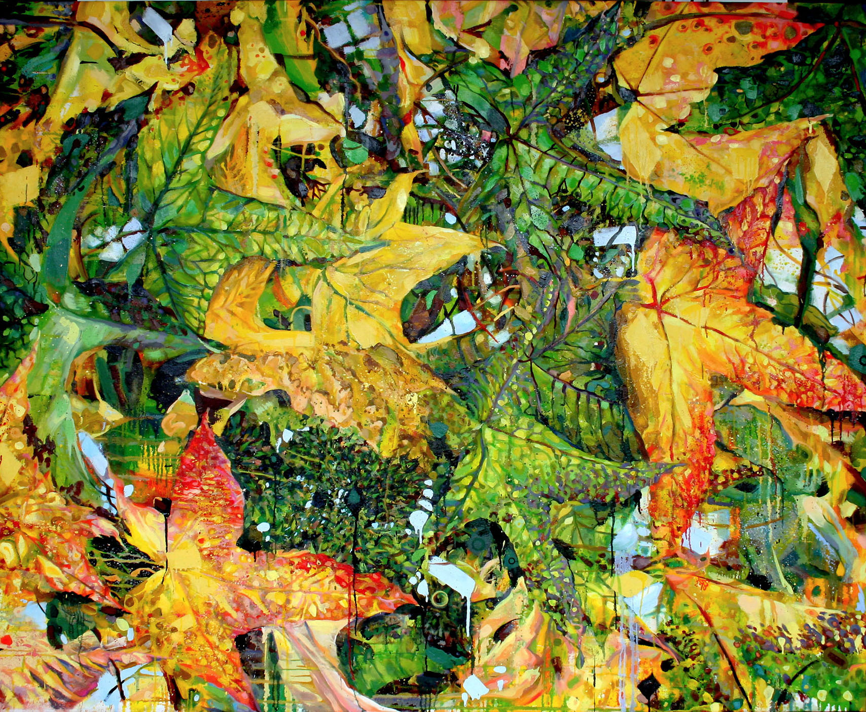 Falling Skies, oil on canvas, 78x64 in, Jessica Siemens 2010