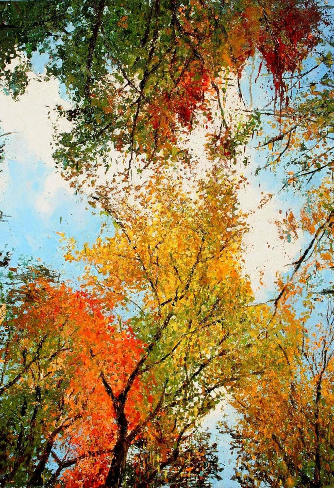 Tree splatter, oil on canvas, 48x60 in, Jessica Siemens 2010