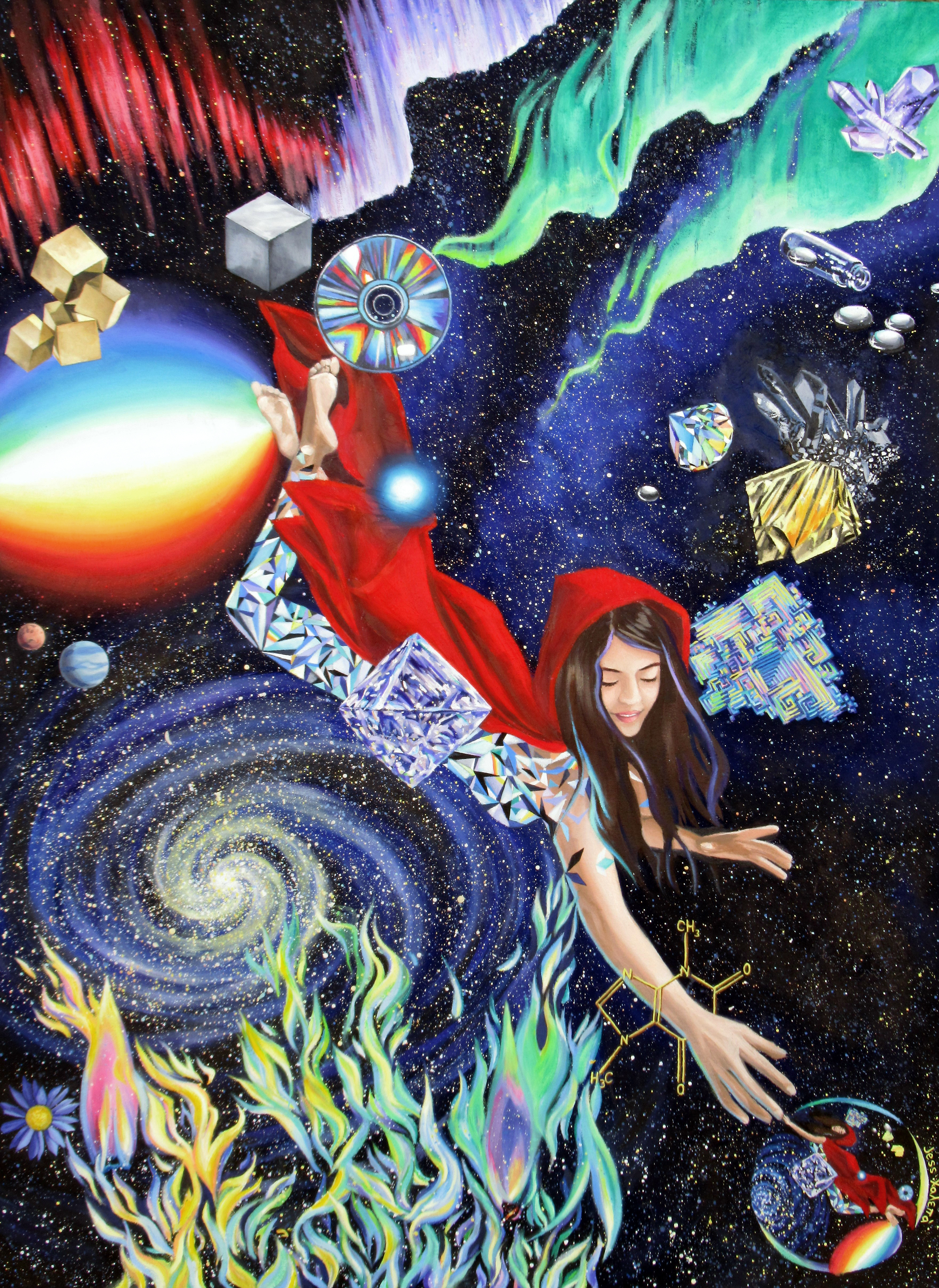 Chemistry Magic, oil on canvas, 36x48 in, Jessica Siemens Xalepa 2021
