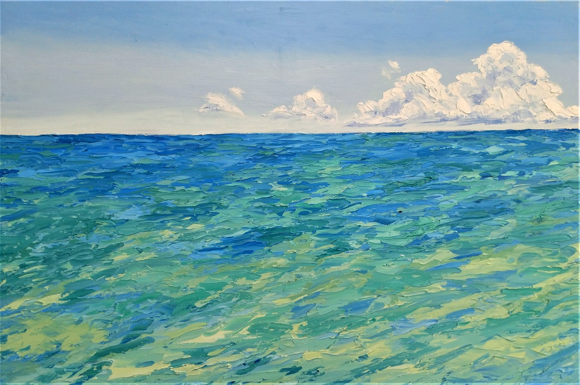 Mexico Sea, oil on canvas, 24x36 in, Jessica Siemens 2017