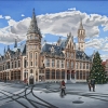 Old Post Office in Ghent Belgium, oil on canvas, 30x40 in, Jessica Siemens 2013