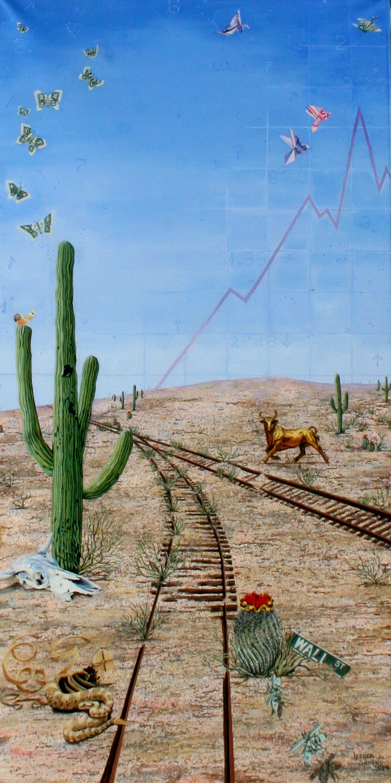 First Allied Surreal Landscape, oil on canvas, 4x8 ft, Jessica Siemens 2014