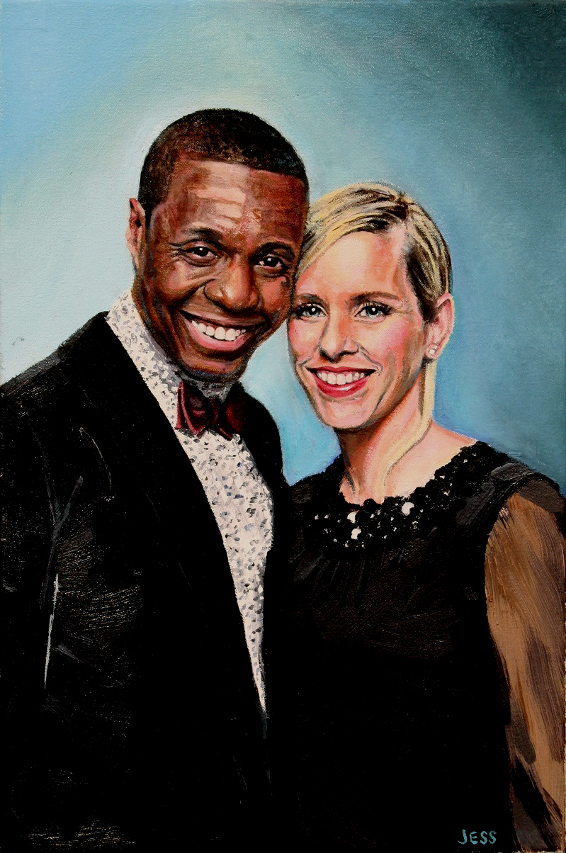 Jess and Jerry Portrait, oil on canvas, 18x24in, Jessica Siemens 2011