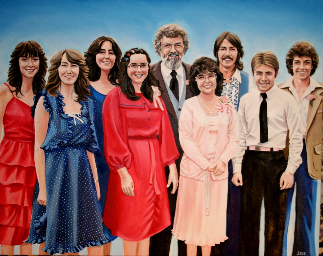 Praus Family Portrait, oil on canvas, 16x24 in, Jessica Siemens 2012