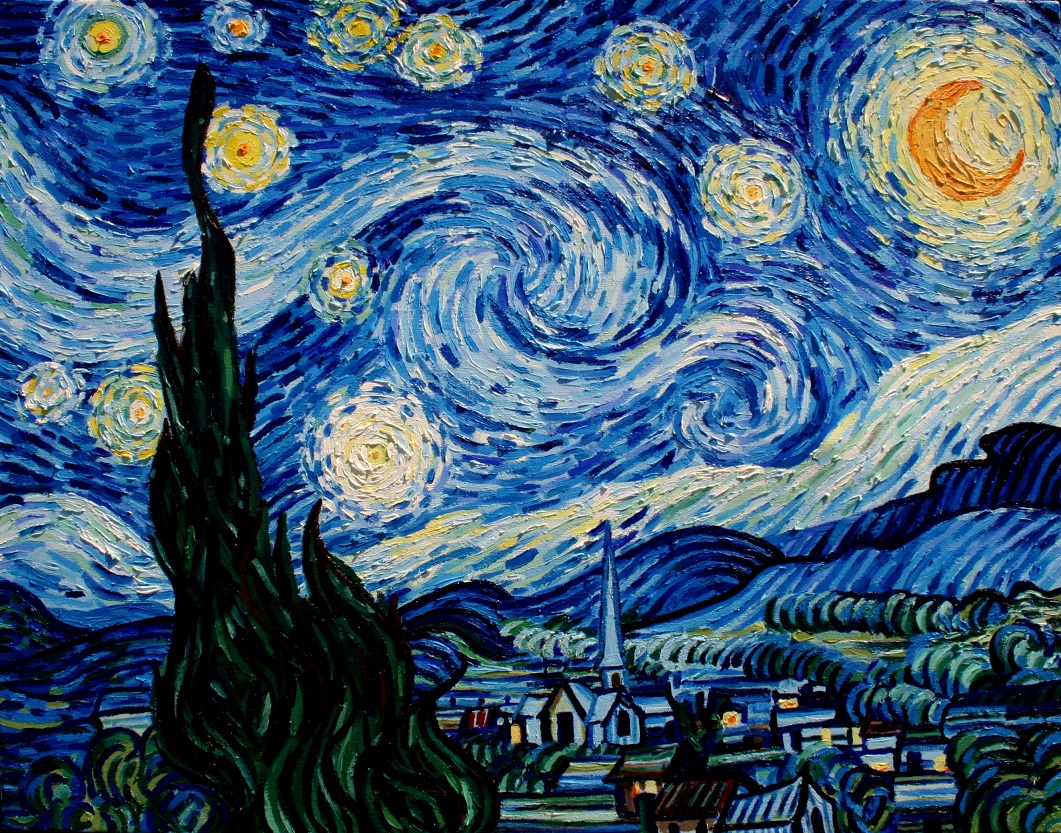 Van Gogh Reproduction, Starry Night, oil on canvas, 36x28 in, Jessica Siemens 2011