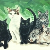 Family of Cats, oil on canvas, 24x36 in, Jessica Siemens 2015