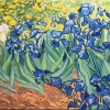 Van Gogh Reproduction, Blue Irises, oil on canvas, 24x36 in, Jessica Siemens 2015