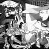 Picasso Reproduction, Guernica, oil on canvas, 24x48 in, Jessica Siemens 2009