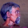 Portrait #2 soft pastels on brown paper 18''x20'' Jessica Siemens 2009.JPG                               