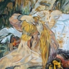 Toulouse Lautrec Preproduction, Femme Se Coiffan, oil on canvas, 18x24 in, Jessica Siemens 2010