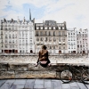 Susanna in Paris, watercolor on paper, 18x24 in, Jessica Siemens 2012