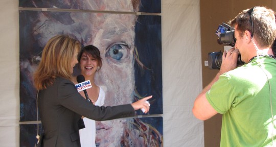 Jessica and Lena Lewis from KUSI San Diego at ArtWalk