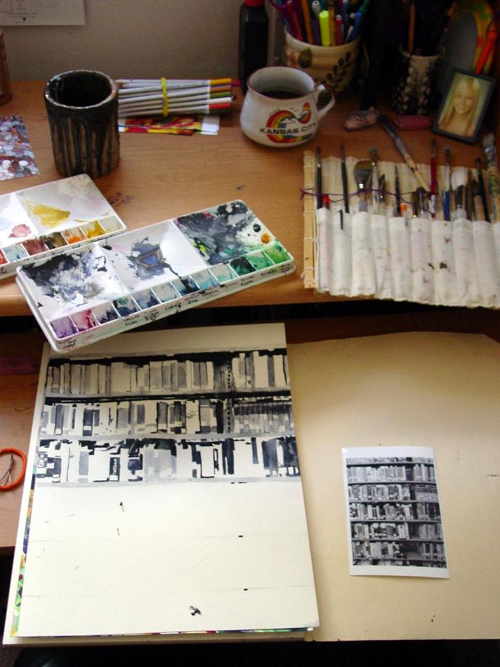 In Progress Books Watercolor Jessica Siemens 2009