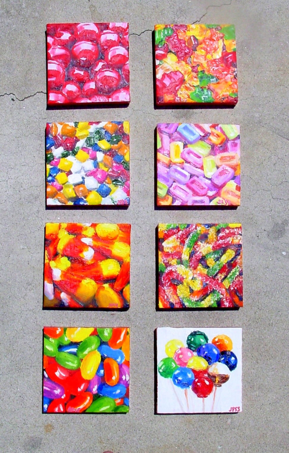 Delicious Oil Paintings 6x6'' each Jessica Siemens 2009