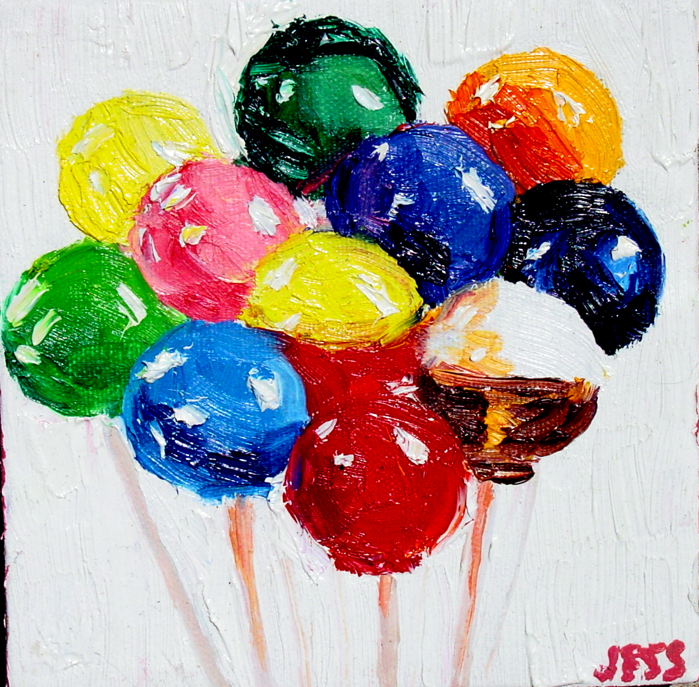 Yum Eight Delicious Oil Paintings 6x6'' Jessica Siemens 2009