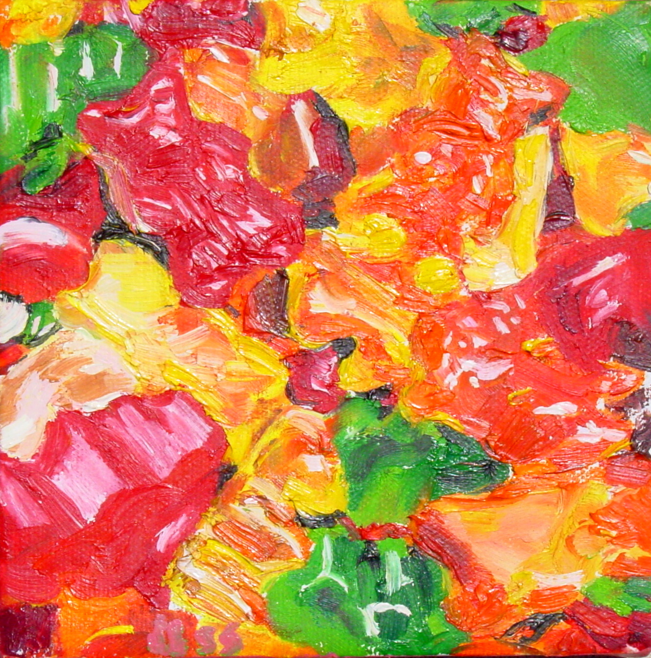 Yum Four Delicious Oil Paintings 6x6'' Jessica Siemens 2009