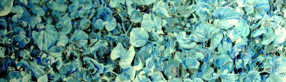 Finished Painting! Blue Leaves