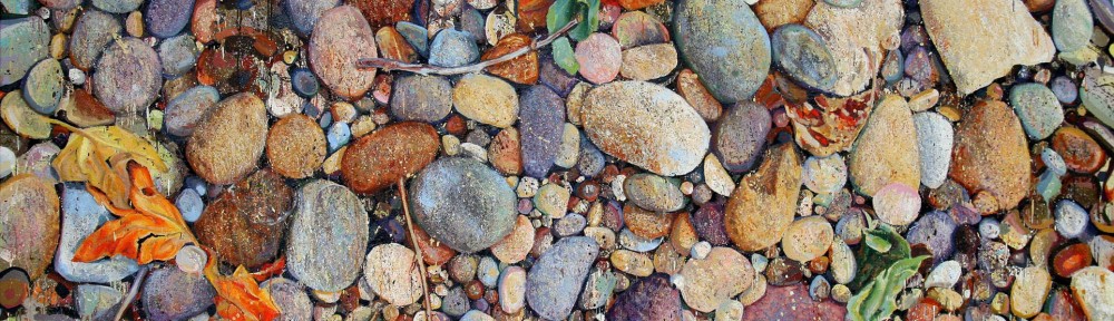 Pastel Rock Meditation, 2011, oil on canvas, 108x53in, Jessica Siemen