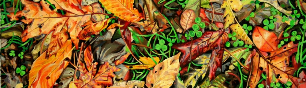 Clovers and Fall Leaves oil on canvas 24x18inches Jessica Siemens 2011