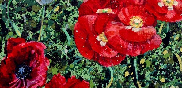 Poppies Pannel 1 oil on canvas Jessica Siemens 2011