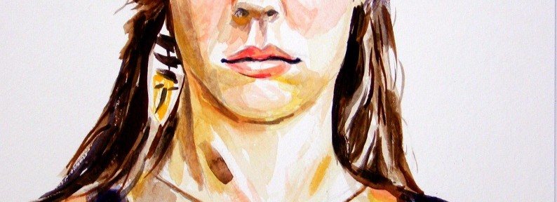 Self Portrait watercolor Jessica Siemens 2011