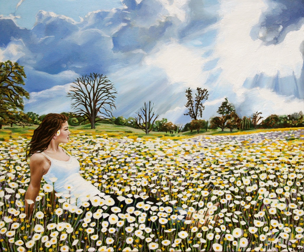 Susanna in a Field of Flowers, oil on canvas, 20x24in, Jessica Siemens 2012 (2)